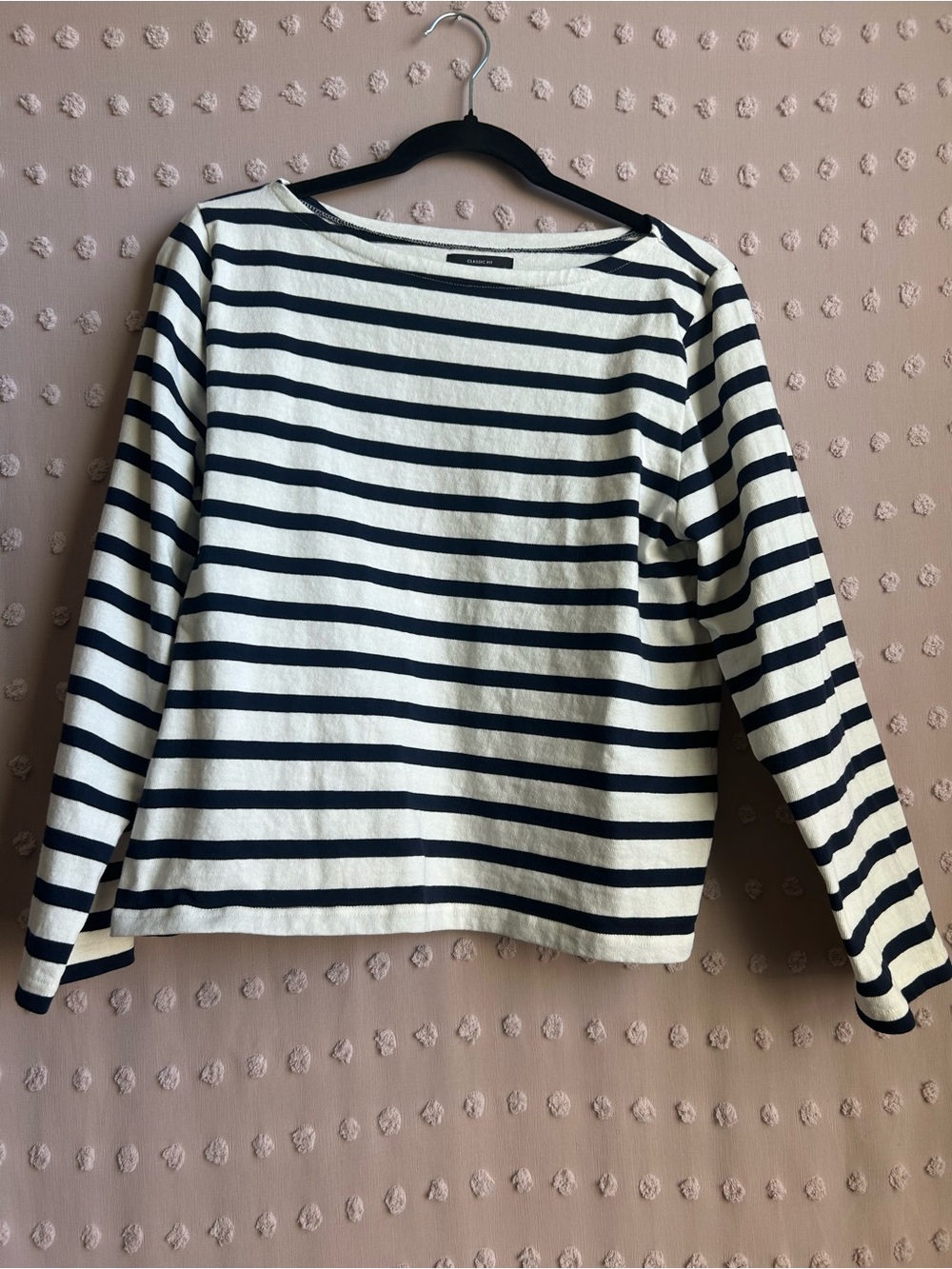J. Crew Womenβs Classic Mariner Cloth Boatneck T Shirt Long Sleeve Stripe Sz M